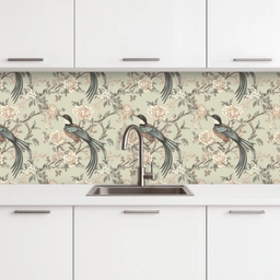 Bloem - Vogel - Kleurrijk keuken achterwand 2 middel 871 -3d