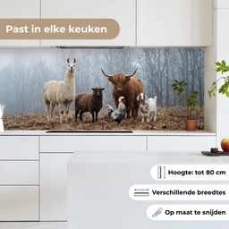 Boerderijdieren - Groep - Mist - Natuur - Rustiek keuken achterwand 2 middel -sfeer4_NL