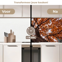 Boom - Bladerdak - Herfst - Oranje - Sfeervol keuken achterwand 2 middel -voor-na2_NL
