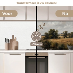 Eenden - Rivier - Landschap - Vlucht - Nostalgisch keuken achterwand 2 middel -voor-na2_NL