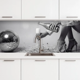 Feestelijk - Champagne - Discobal keuken achterwand 2 middel -3d