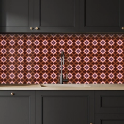 Geometrisch - Sierlijk - Bruin keuken achterwand 2 middel 871 -sfeer1