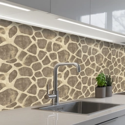 Giraf - Patroon - Beige - Bruin keuken achterwand 2 middel 871 -3d_schuin