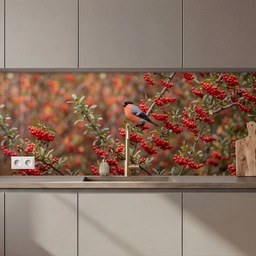 Keuken achterwand - Goudvink - Bessen - Herfst - Natuur - Kleurrijk