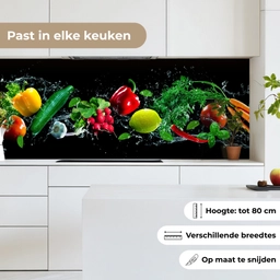 Groente - Splash - Zwart keuken achterwand 2 middel -sfeer4_NL
