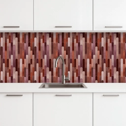 Langwerpig - Tegels - Rood - Koper keuken achterwand 2 middel 871 -3d