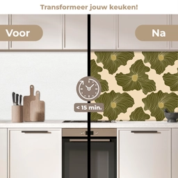 Modern - Abstract - Groen keuken achterwand 2 middel 871 -voor-na2_NL