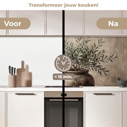 Olijfplant - Aardenpot - Abstract - Beige keuken achterwand 2 middel -voor-na2_NL