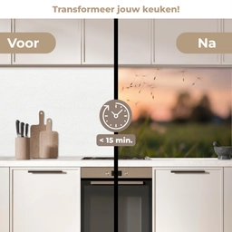 Paardenbloem - Zonsondergang - Veld keuken achterwand 2 middel -voor-na2_NL