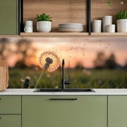 Paardenbloem - Zonsondergang - Veld keuken achterwand 2 middel -sfeer3