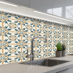 Patroon - Klassiek - Kleurrijk keuken achterwand 2 middel 871 -3d_schuin