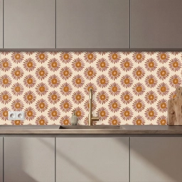 Patroon - Retro - Bruin keuken achterwand 2 middel 871 zz_3dshopping