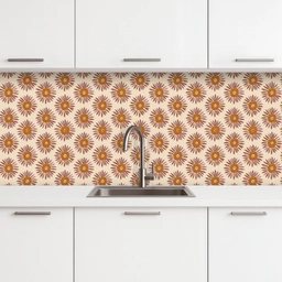 Patroon - Retro - Bruin keuken achterwand 2 middel 871 -3d