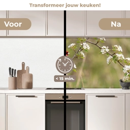 Putter - Bloesem - Lente - Natuur - Kleurrijk keuken achterwand 2 middel -voor-na2_NL