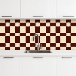 Retro - Patroon - Bruin keuken achterwand 2 middel 871 -3d