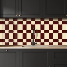 Retro - Patroon - Bruin keuken achterwand 2 middel 871 -sfeer1