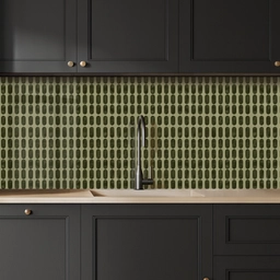 Ritmisch - Effect - Groen keuken achterwand 2 middel 871 -sfeer1
