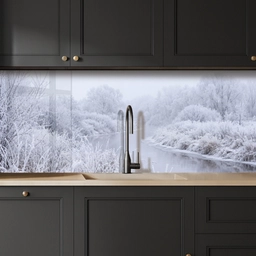 Rivier - Sneeuw - Bos - Winter - Schilderachtig keuken achterwand 2 middel -sfeer1