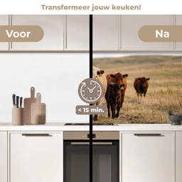 Runderen - Kudde - Landschap - Weide - Rustig keuken achterwand 2 middel -voor-na2_NL