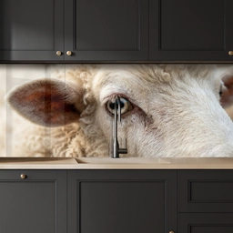 Schaap - Oog - Wit keuken achterwand 2 middel -sfeer1