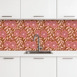 Sfeer - Bloemen - Roze keuken achterwand 2 middel 871 -3d