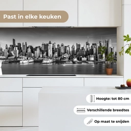 Skyline - Stad - Wolkenkrabbers - Zwart - Wit keuken achterwand 2 middel -sfeer4_NL
