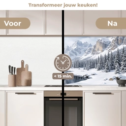 Sneeuwlandschap - Bergen - Rivier - Winter keuken achterwand 2 middel -voor-na2_NL