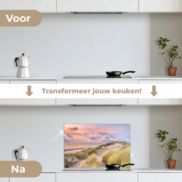 Strand - Zee - Duin - Zonsondergang keuken achterwand spatscherm klein -voor_na_NL