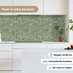Subtiel - Geometrisch - Goud - Groen keuken achterwand 2 middel 871 -sfeer4_NL