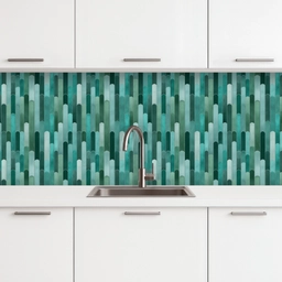 Tegels - Langwerpig - Turquoise keuken achterwand 2 middel 871 -3d
