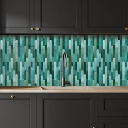 Tegels - Langwerpig - Turquoise keuken achterwand 2 middel 871 -sfeer1