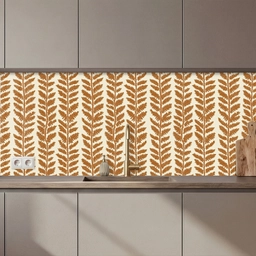 Textuur - Bladeren - Oker keuken achterwand 2 middel 871 zz_3dshopping