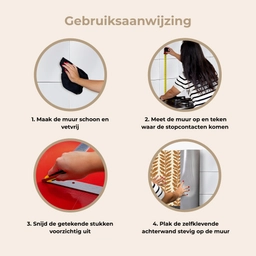 Textuur - Bladeren - Oker keuken achterwand 2 middel 871 -gebruiksaanwijzing_NL