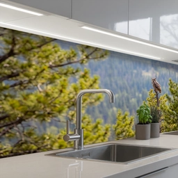 Uil - Oehoe - Bomen - Natuur keuken achterwand 2 middel -3d_schuin