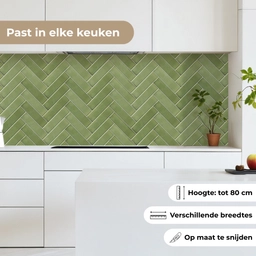 Visgraatstructuur - Tegels - Olijfgroen keuken achterwand 2 middel 871 -sfeer4_NL