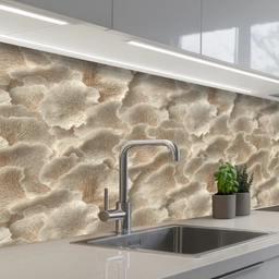 Waaierstructuren - Beige - Vezeltextuur keuken achterwand 2 middel 871 -3d_schuin