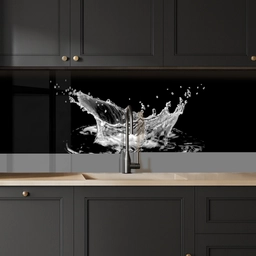 Water - Splash - Water - Zwart keuken achterwand 2 middel -sfeer1