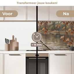 Winterkoninkje - Tak - Rivier - Natuur - Sfeervol keuken achterwand 2 middel -voor-na2_NL