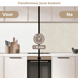 Zandkleurig - Modern - Egaal keuken achterwand 2 middel 871 -voor-na2_NL