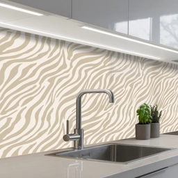 Zebra - Patroon - Beige keuken achterwand 2 middel 871 -3d_schuin
