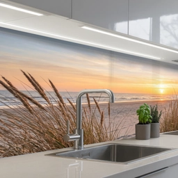 Zonsondergang - Duinen - Zee keuken achterwand 2 middel -3d_schuin