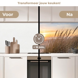Zonsondergang - Duinen - Zee keuken achterwand 2 middel -voor-na2_NL