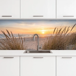 Zonsondergang - Duinen - Zee keuken achterwand 2 middel -3d