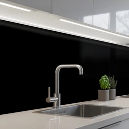 Zwart - Effen kleur keuken achterwand 2 middel 871 -3d_schuin