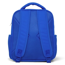 Blauw pluizig monster met hoorns Kinderrugzak - Blauw middel -achterkant