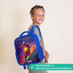 Crossmotor - Neonkleuren - Lijnen - Helm Kinderrugzak - Blauw middel -sfeer3_NL