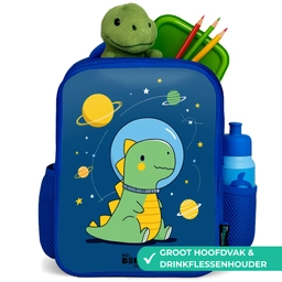Dino - Planeet - Ster - Blauw Kinderrugzak - Blauw middel -inhoud_NL