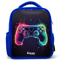 Game - Controller - Kleurrijk Kinderrugzak - Blauw middel -3d
