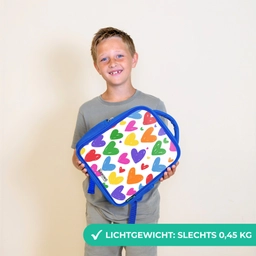 Gekleurde hartjes Kinderrugzak - Blauw middel -sfeer1_NL