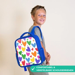 Gekleurde hartjes Kinderrugzak - Blauw middel -sfeer3_NL